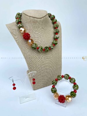 Green and red Constance necklace