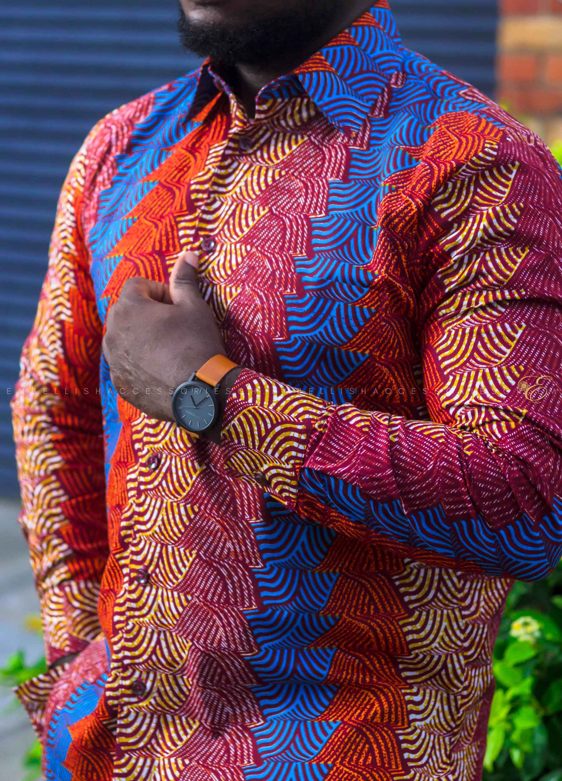 Ivory Coast African Pattern Long Sleeve Shirt Ethnic Geometric and National Motto TS04 main image 1